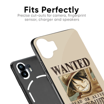 Luffy Wanted Glass Case for Nothing Phone 2