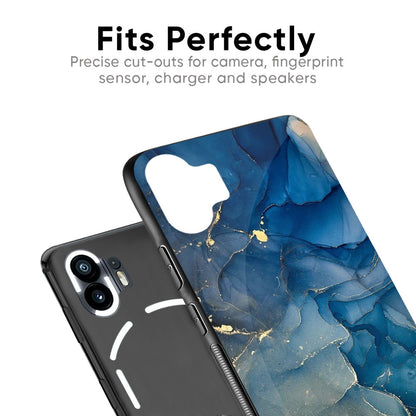 Blue Cool Marble Glass Case for Nothing Phone 2
