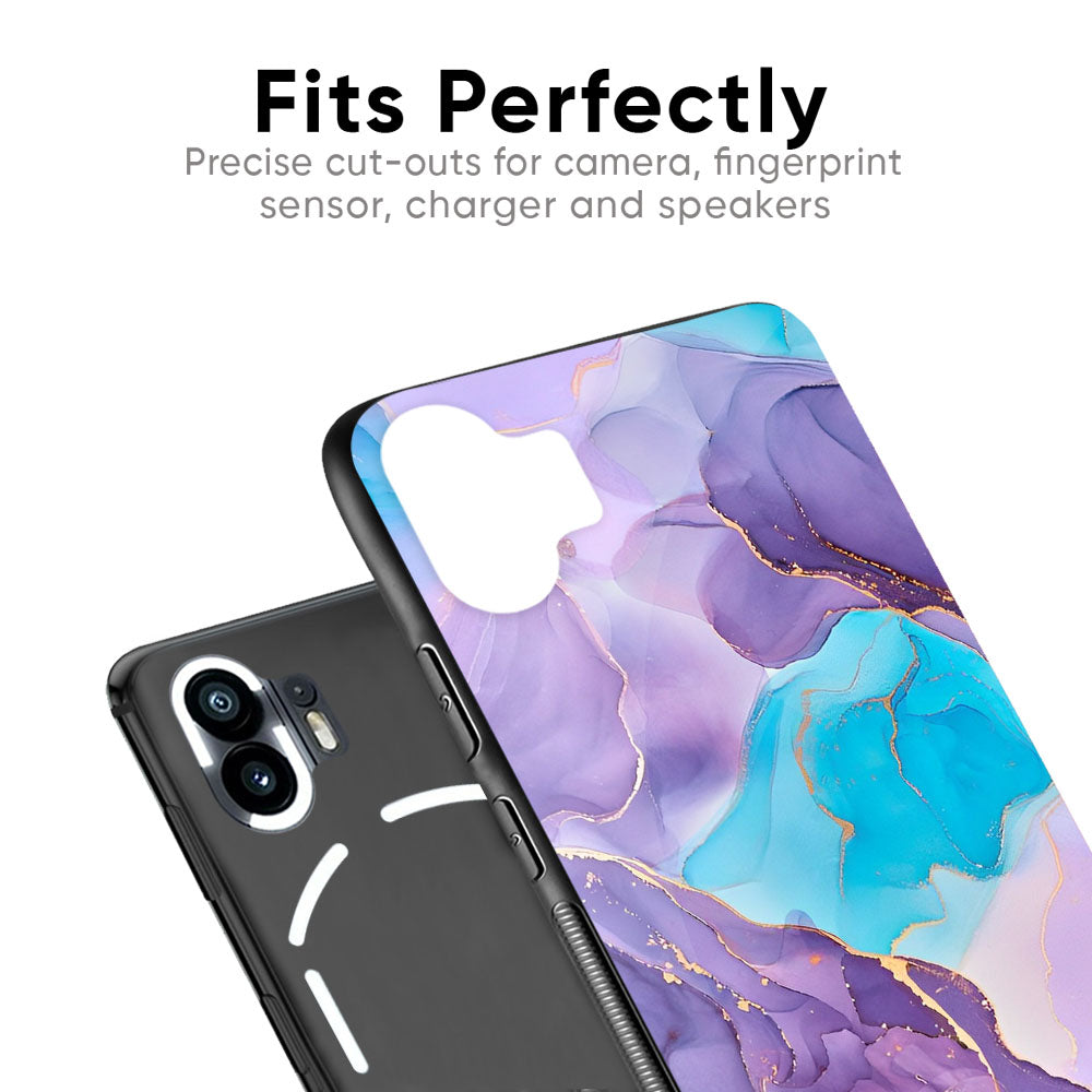 Alcohol ink Marble Glass Case for Nothing Phone 2