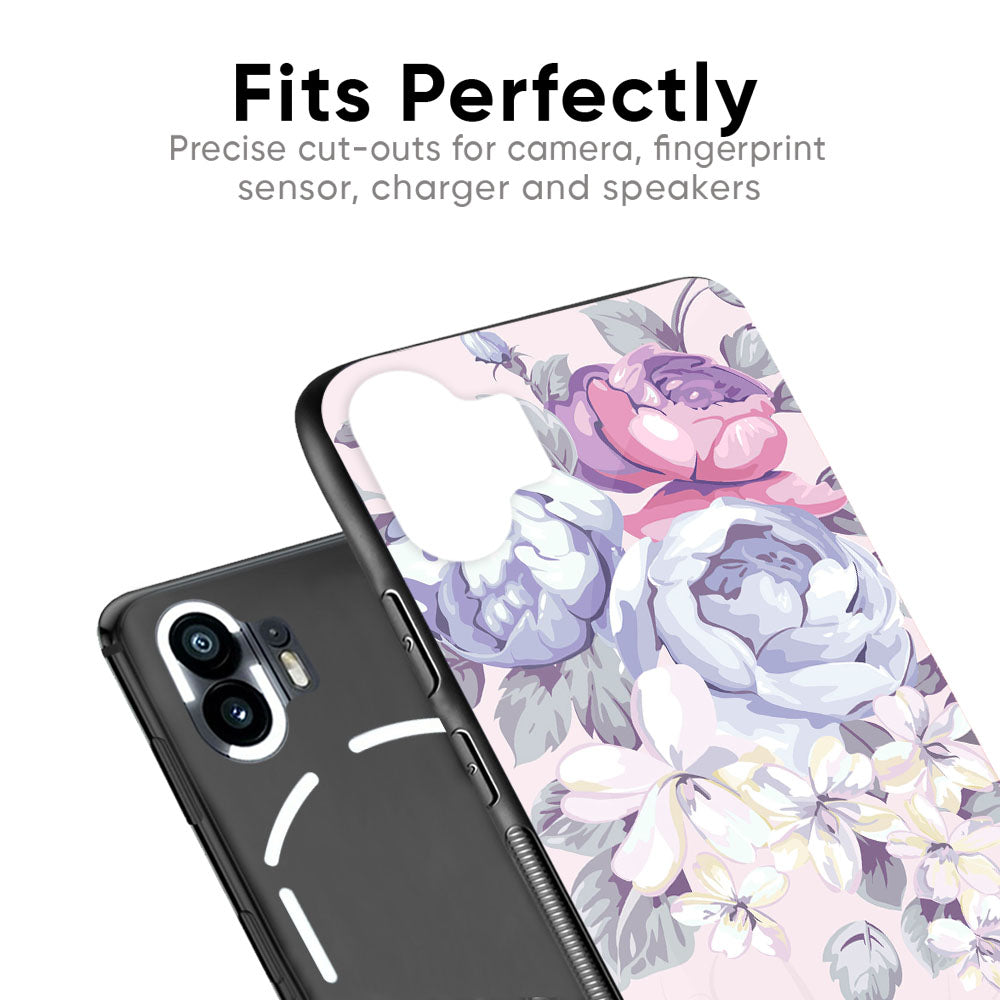 Elegant Floral Glass case for Nothing Phone 2