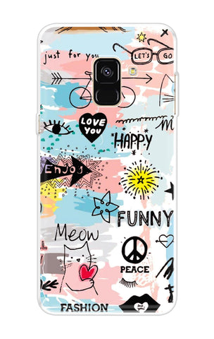 Happy Doodle Samsung A8 Plus 2018 Back Cover