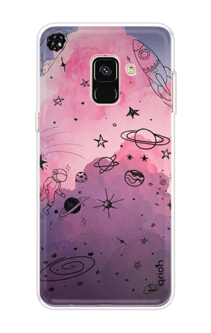 Space Doodles Art Samsung A8 Plus 2018 Back Cover