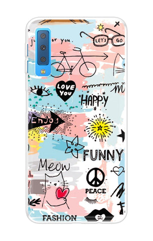 Happy Doodle Samsung A7 2018 Back Cover
