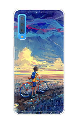 Riding Bicycle to Dreamland Samsung A7 2018 Back Cover