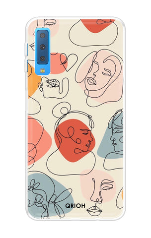 Abstract Faces Samsung A7 2018 Back Cover