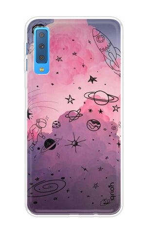 Space Doodles Art Samsung A7 2018 Back Cover