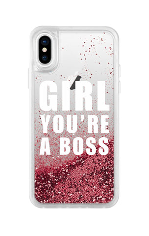Boss iPhone Glitter Rose Snow Globe iPhone Glitter Cases & Covers Online 