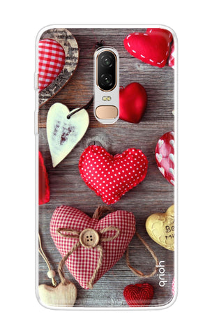 Valentine Hearts OnePlus 6 Back Cover