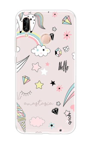 Unicorn Doodle Huawei P20 Lite Back Cover