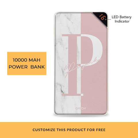 Peach Marble Customized Power Bank