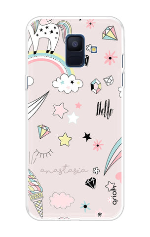 Unicorn Doodle Samsung A6 Back Cover