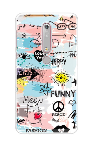 Happy Doodle Nokia 6.1 Back Cover