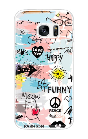Happy Doodle Samsung S7 Edge Back Cover