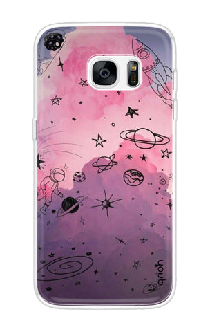 Space Doodles Art Samsung S7 Edge Back Cover