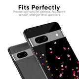 Heart Rain Fall Glass Case for Google Pixel 6a