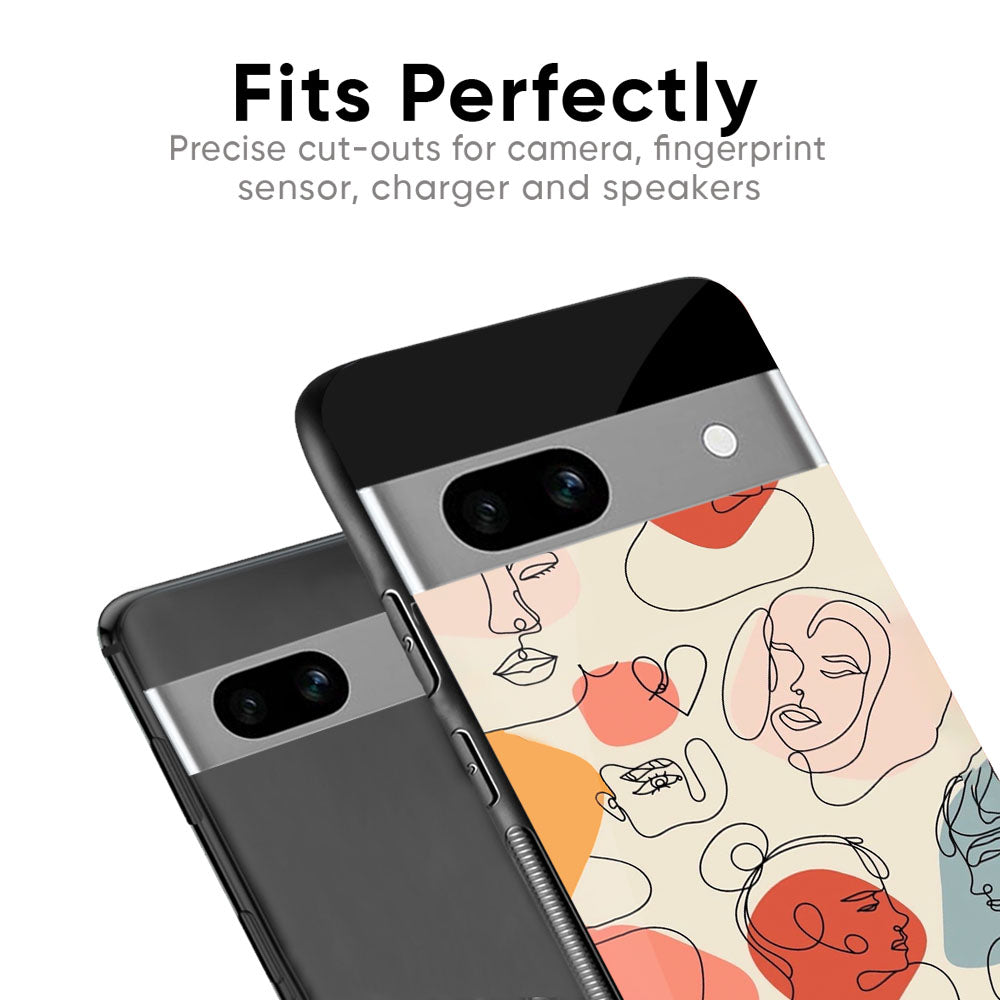 Abstract Faces Glass Case for Google Pixel 6a