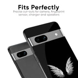 White Angel Wings Glass Case for Google Pixel 6a