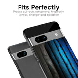 Grey & Blue Wooden Texture Glass Case for Google Pixel 6a