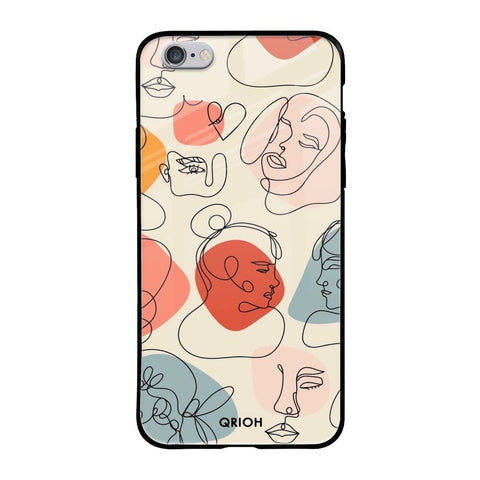 Abstract Faces Apple iPhone 6 Glass Cases & Covers Online