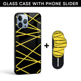 Seamless Stripes Glass case with Slider Phone Grip Combo