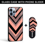 Arrow Pathway Glass case with Slider Phone Grip Combo