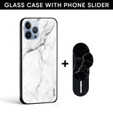 B&W Marble Glass case with Slider Phone Grip Combo