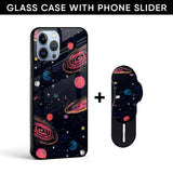 Dreamzone Glass case with Slider Phone Grip Combo