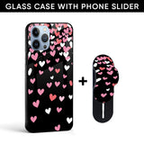 Free Fly Hearts Glass case with Slider Phone Grip Combo