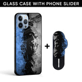 Dark Grunge Glass case with Slider Phone Grip Combo