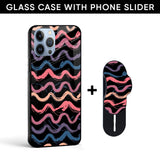 Ribbon Art Glass case with Slider Phone Grip Combo