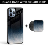 Black Aura Glass case with Square Phone Grip Combo