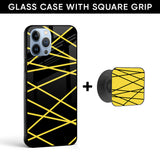 Seamless Stripes Glass case with Square Phone Grip Combo