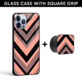 Arrow Pathway Glass case with Square Phone Grip Combo