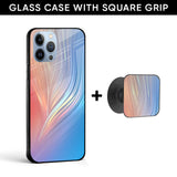 Mystic Aurora Glass case with Square Phone Grip Combo