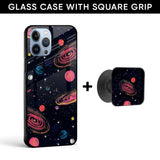 Galaxy Glass case with Square Phone Grip Combo