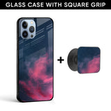 Moon Night Glass case with Square Phone Grip Combo