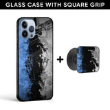 Dark Grunge Glass case with Square Phone Grip Combo