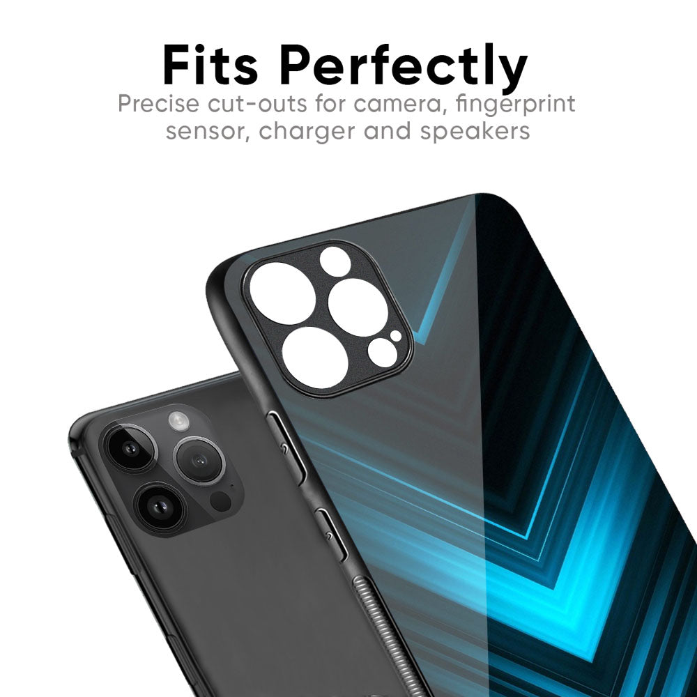 Vertical Blue Arrow Glass Case For iPhone XS Max
