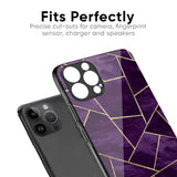 Geometric Purple Glass Case For iPhone 13 mini