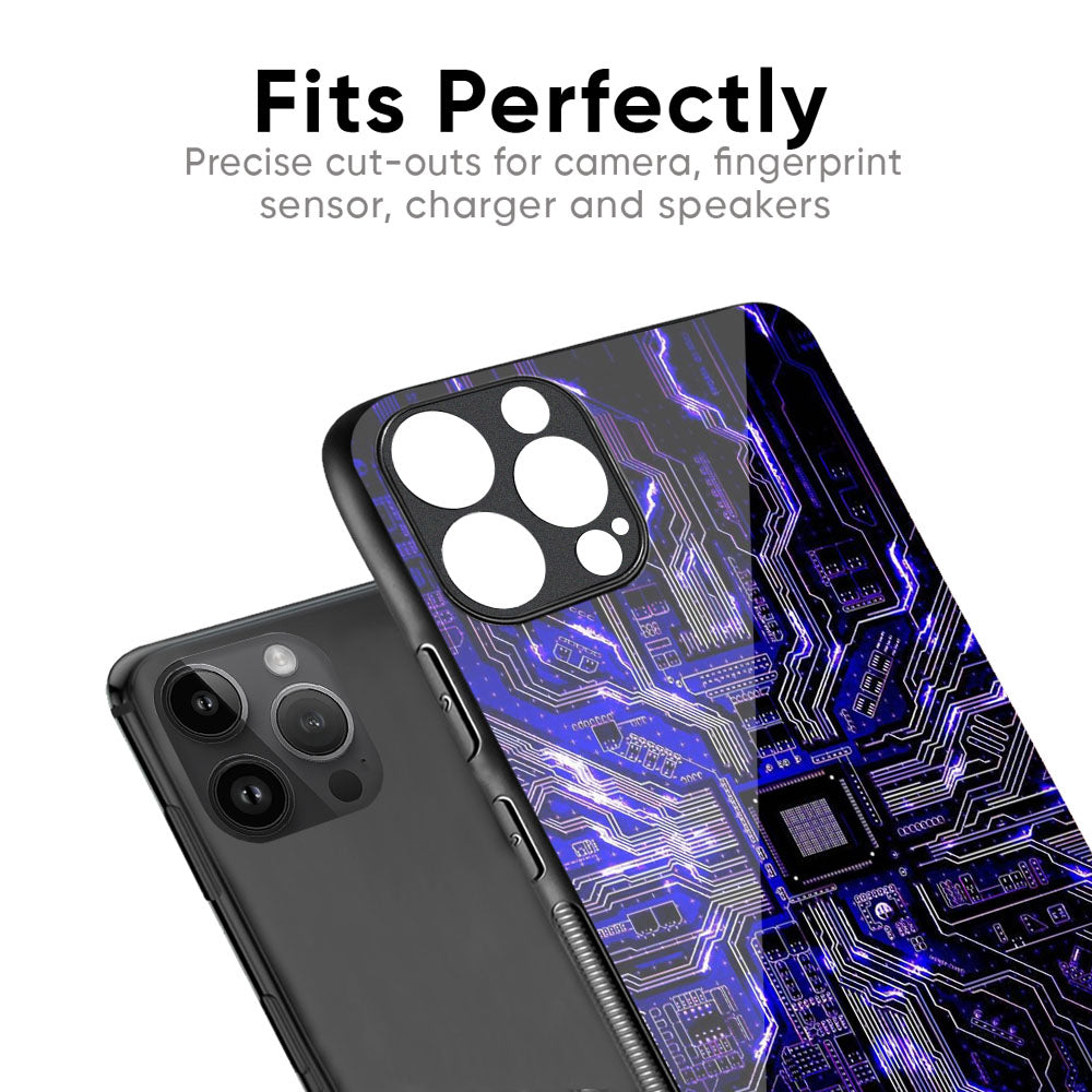 Techno Color Pattern Glass Case For iPhone XS Max