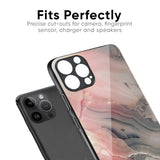 Pink And Grey Marble Glass Case For iPhone 14 Pro