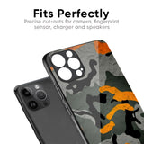 Camouflage Orange Glass Case For iPhone 12 Pro