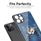 Kitty In Pocket Glass Case For iPhone 8