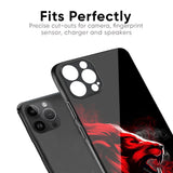 Red Angry Lion Glass Case for iPhone 12 Pro