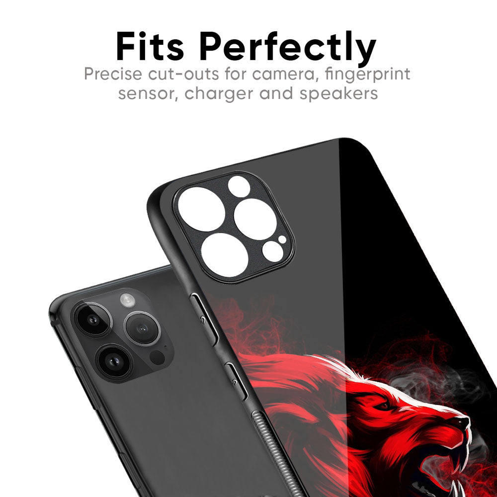 Red Angry Lion Glass Case for iPhone XS Max