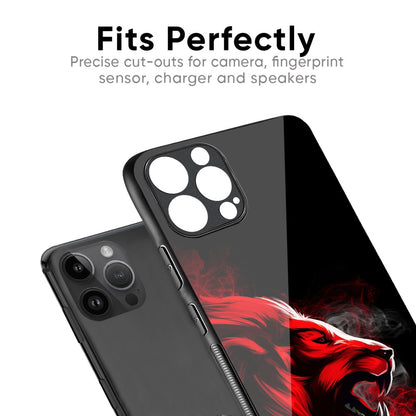 Red Angry Lion Glass Case for iPhone XS Max