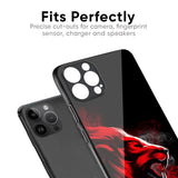 Red Angry Lion Glass Case for iPhone 7 Plus