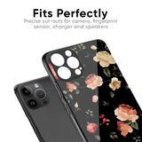 Black Spring Floral Glass Case for iPhone 7 Plus