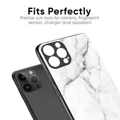 Modern White Marble Glass Case for iPhone XS