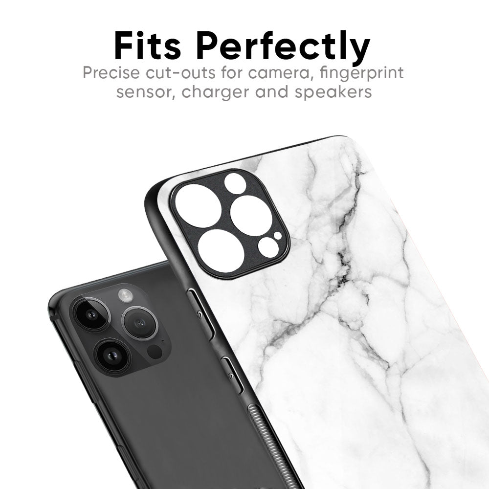 Modern White Marble Glass Case for iPhone XS Max